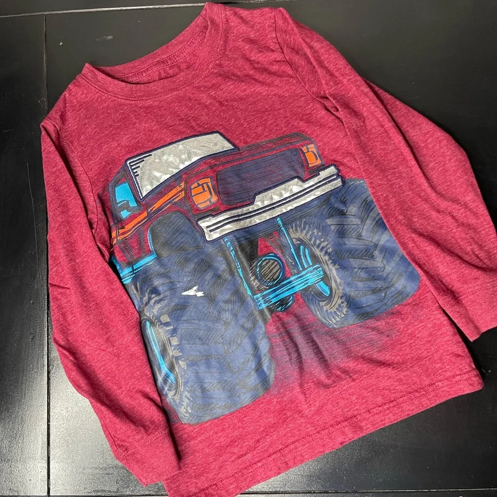 Carter’s Boys Red Monster Truck Kids Shirt size 7